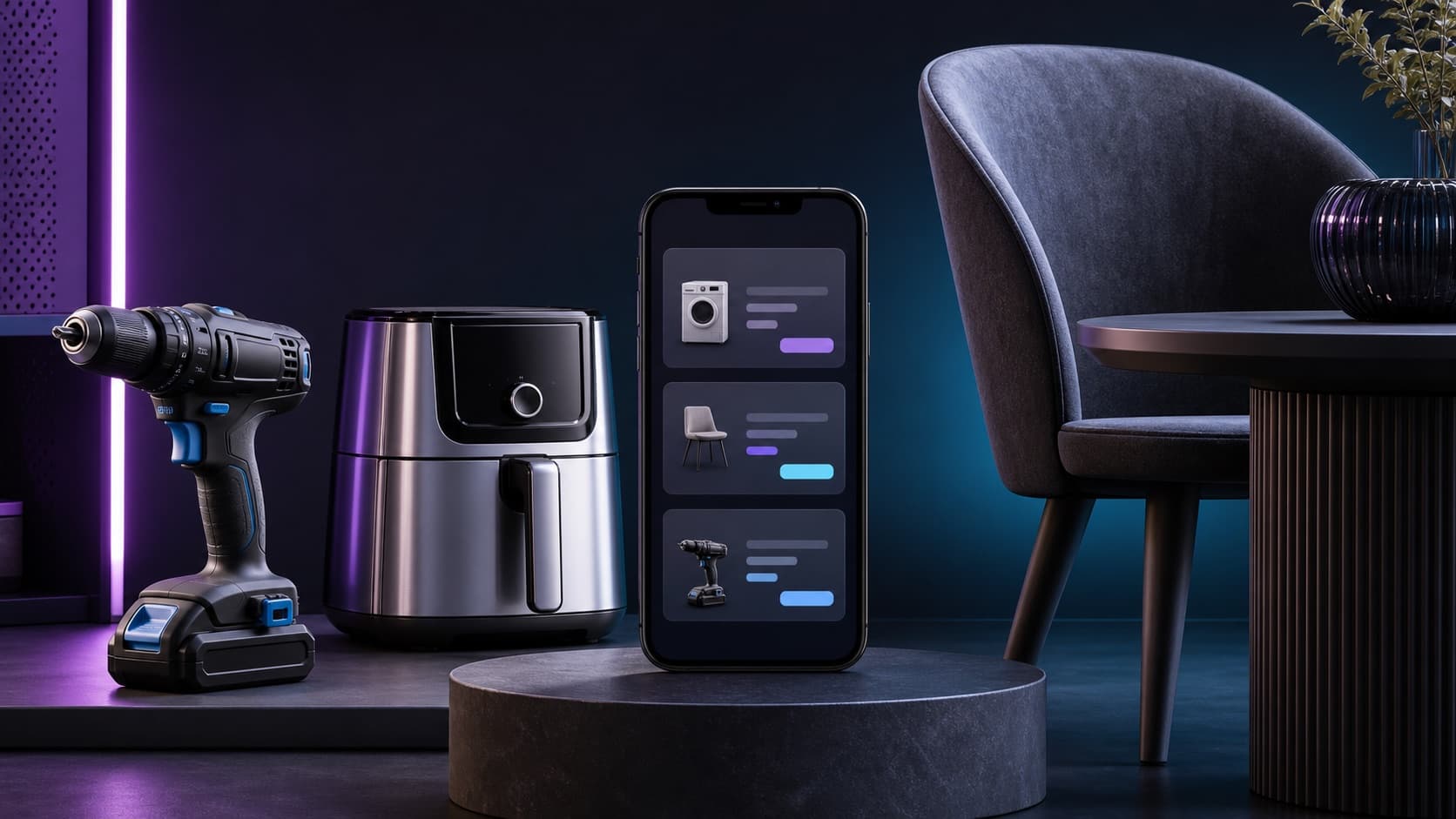 Appliance and phone comparison cards