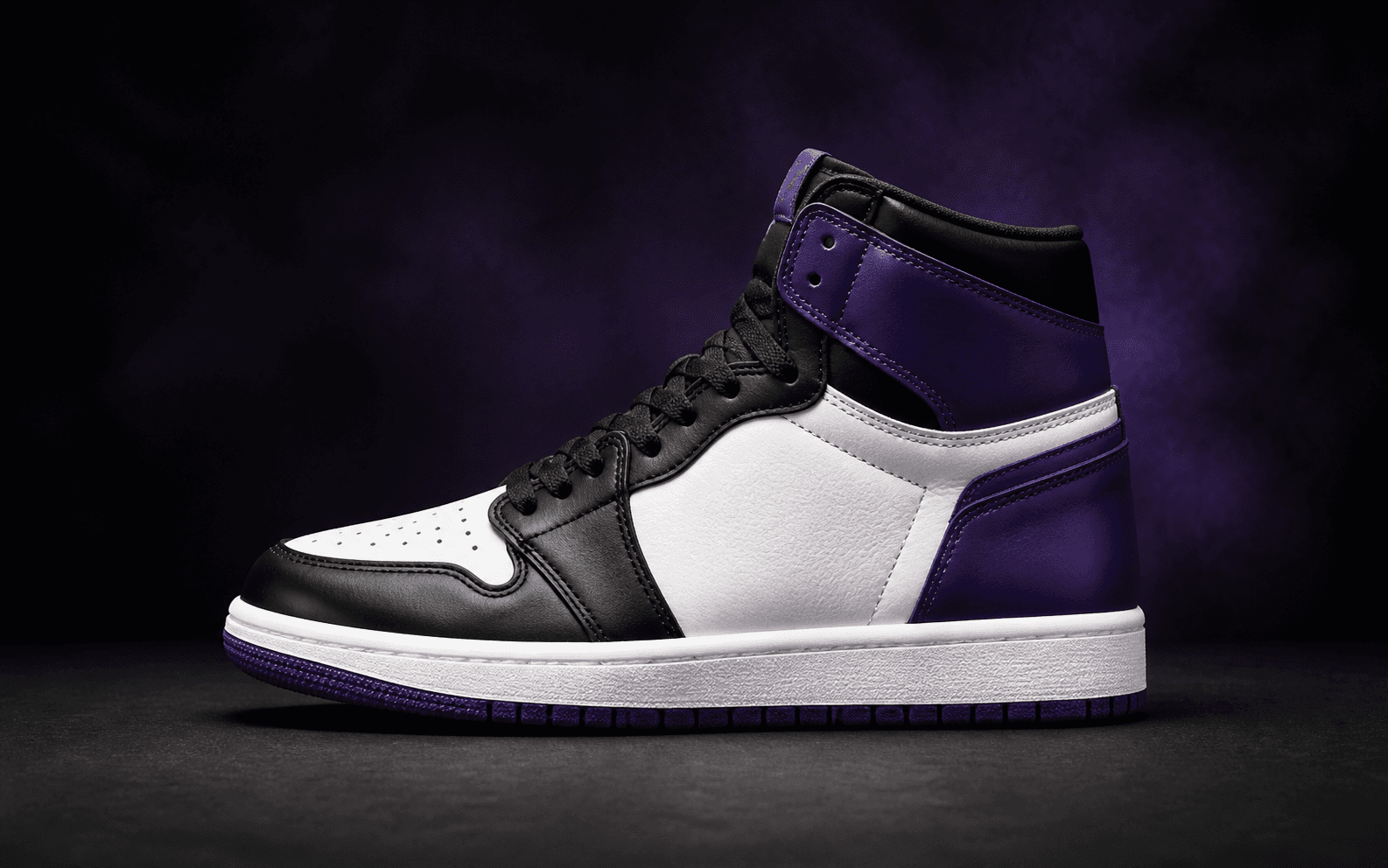 Scanned purple high-top sneaker